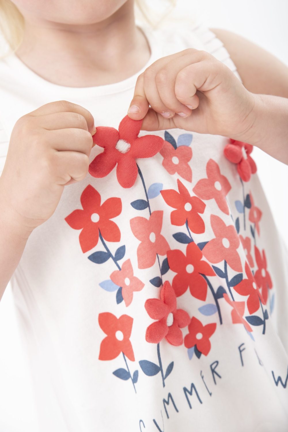 Μπλούζα με 3D λουλούδια & πλισέ πλάτη/Boboli